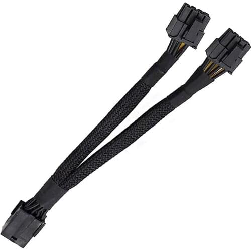 2021 CPU 8 Pin Male To Dual PCIe 2X 8 Pin (6+2) Male Power Adapter Cable For Corsair Modular Power Supply 20cm Adapter Cable