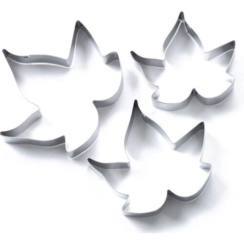 3pc Stainless Steel Maple Leaf Cake Decorating Tool Fondant Baking Mold Cookie Cutter Kitchen Accessories