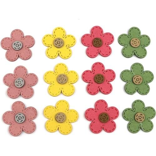 30Pcs Color Leather Flowers Patches Applique DIY Craft Supplies Kids Hair Accessories Clothes Embellishments Decor Materials