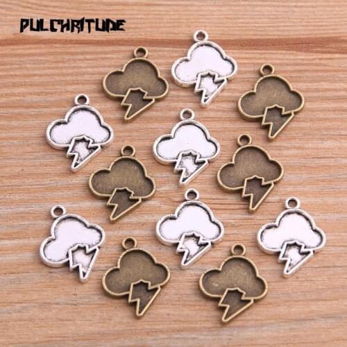 30PCS 14*18mm New Product Two Color Dark Clouds Charms Nature Pendant Jewelry Metal Alloy Jewelry Marking