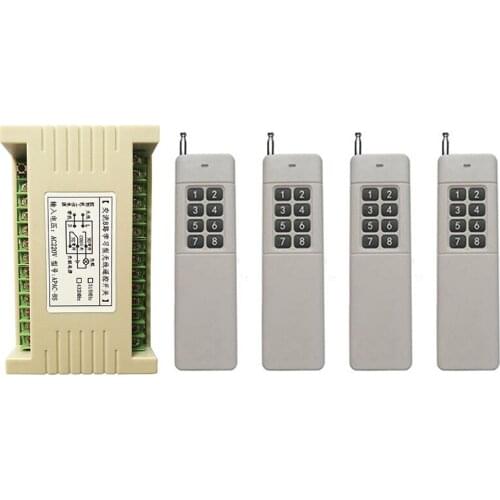 3000m Long Range AC220V 8 CH Channel 8CH Wireless Remote Control LED Light Switch Relay Output Radio RF Transmitter And Receiver