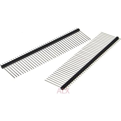 5PCS 25MM LONG 1X40 PIN Single Row MALE 2.54MM PITCH PIN Header connector Strip 1X40pin 1*40 40P 40PIN black FOR PCB BOARD