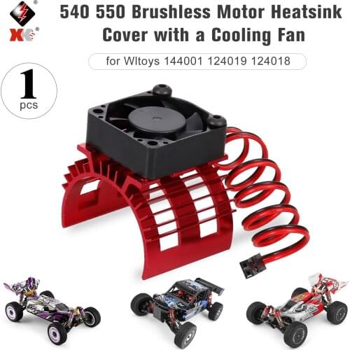 Aluminum Alloy Motor Heatsink Cover with Cooling Fan For WLtoys A959-B A979-B 144001 124019 12428 12429 D7 1/12 1/14 RC Car