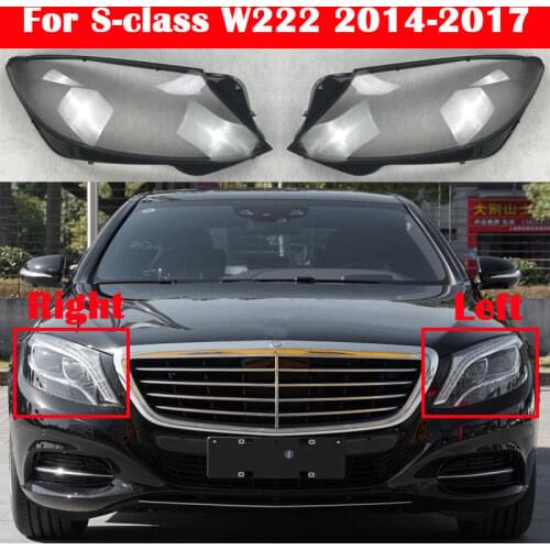 Car Front Lampshade Headlight Shell Cover For Mercedes-Benz S-class W222 S320 S400 S500 S600 2014-2017 Auto Glass Lens Case