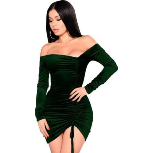 BALDAUREN Elegant Dress Ladies 2021 Summer Fashion Strapless Bag Hip Dress Drawstring Design Sexy One-Shoulder Party Dress