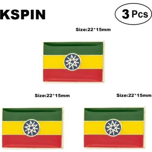 Ethiopia Flag Brooches Lapel Pin Flag badge Brooch Pins Badges