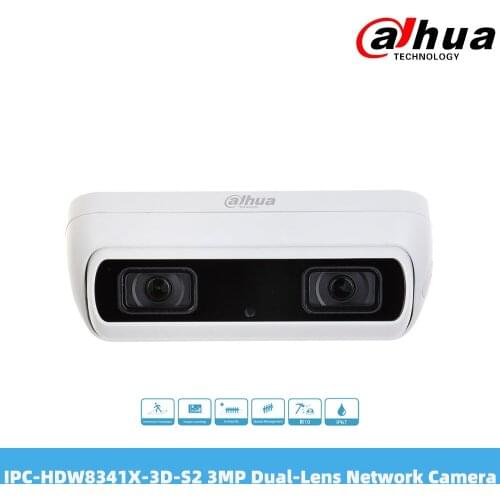 Dahua IPC-HDW8341X-3D-S2 3MP WizMind 2.8mm 3.6mm Fixed-Focal Dual-Lens Network Camera IP67 IK10 IVS 12V DC/PoE
