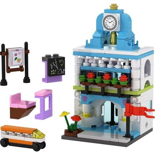 City Street View Toys Cities Sets Teaching Educational For Children Building Blocks School Model Creators MOC Bricks Toy Cities