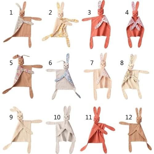 Baby Soother Appease Towel Bib Soft Animal Rabbit Doll Teether Infants Comfort Sleeping Nursing Cuddling Blanket Toys