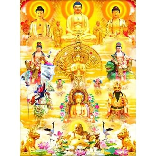 New 5D DIY full diamond painting Religious-Buddha diamond embroidery cross stitch mosaic square Rhinestone Home decor gift P1051