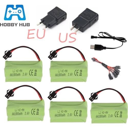 3.6V 1800mah NIMH Battery charger set For Rc toy Car Tank Train Robot Boat Gun ni-mh AA 3.6v 700mah Rechargeable Battery Pack
