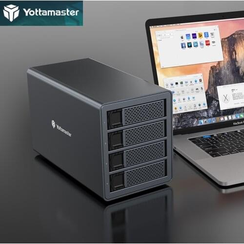 4 Bay Hard Drive Enclosure,Yottamaster Aluminum 2.5"/3.5" USB3.0 to SATA3.0 HDD Case for Small&Medium-sized Enterprise - [FS4U3]