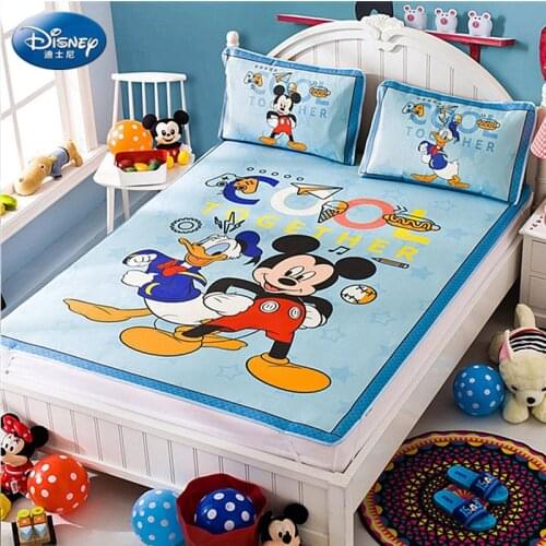 Disney Mickey Mouse Summer Sleeping Bed Mat Donald Duck Washable Bed Topper Sheet Kids Mattress Cover Set Goofy Frozen Princess