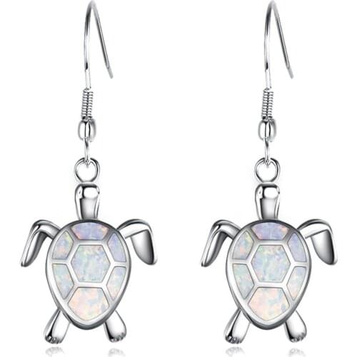 Hot Sale Delicate Animal Earrings Cute Little Blue Turtle Pendant Earrings Women Wedding Birthday Christmas Jewelry Gifts