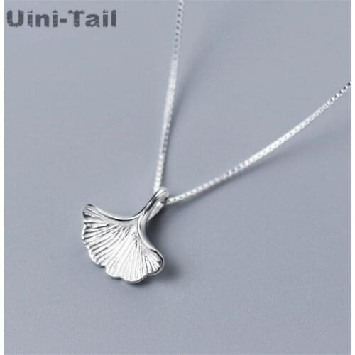 Uini-Tail hot new 925 sterling silver Korean version of the small fresh ginkgo leaf necklace elegant literary minimalist jewelry