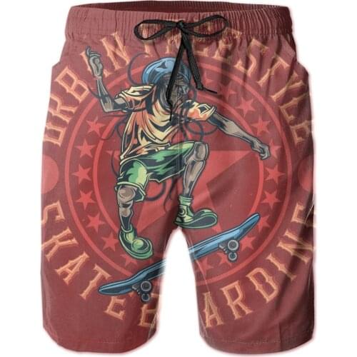 Mens Swimming Shorts Swimwear Man Skateboard Illustration Men Trunks Swimsuit Man Beach Wear Short Pants Bermuda Boardshorts