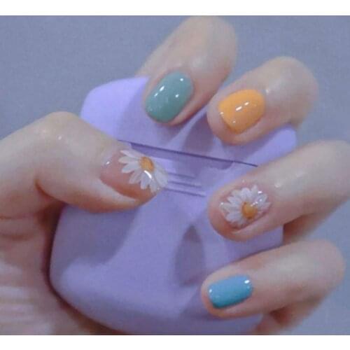 24pcs Gradients Wear Long Paragraph Fashion Manicure Patch False Nails Save Time Wearable Beauty Artificial False Nails Patch