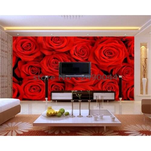 Beibehang Wallpaper big romantic red rose 3 d pictures on the wall mural wallpaper 3 d sitting room bedroom wallpapers