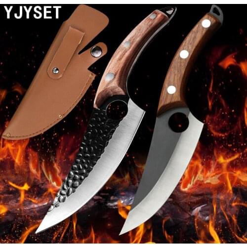 Stainless Steel 6" Meat Cleaver Hunting Knife Handmade Forged Boning Knife Serbian Chef Knives Kitchen Knife Camping Fish Knifes