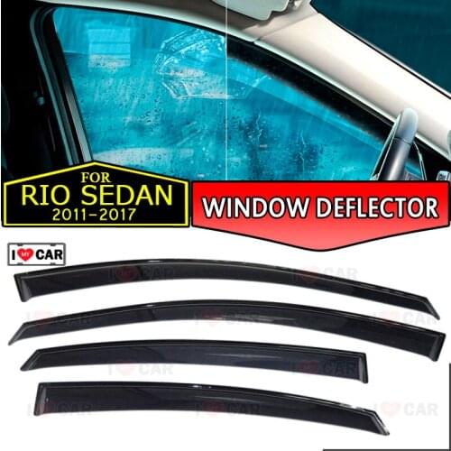 Window deflector for Kia Rio III Sedan 2011-2017 car window deflector wind guard vent sun rain visor cover car styling decor
