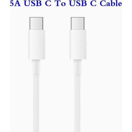 Original Xiaomi 100cm USB C To USB C Cable Turbo Charger 5A PD Fast Charging For Black Shark 3 Redmi Note 10 Pro Xiaomi Pro/Air