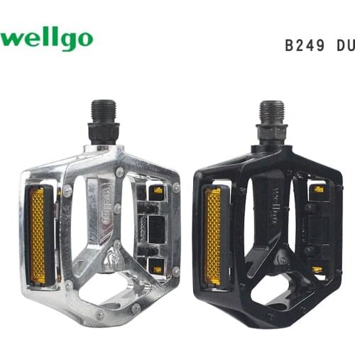 WellGo MTB bicycle pedal B249 DU249 aluminum alloy mountain bike bearing Peilin with reflector bicycle pedal parts