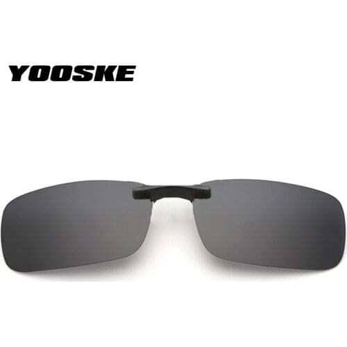 YOOSKE Polarized Clip On Sunglasses Men Driving Sun Glasses Women Night Vision Lens Anti-UVA UVB Glasses Flip Up Eyeglasses
