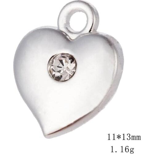 Silver Plated Infinity Heart Love Charms DIY Metal Pendant Jewelry Findings for Bracelet