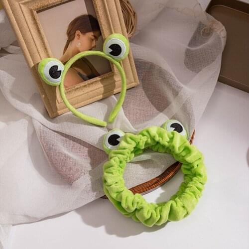 Funny Frog Makeup Headband Wide-brimmed Elastic Hairbands Cute Girls Hair Bands Women Hair Accessories Girls Hairband