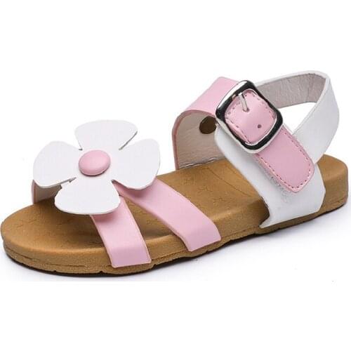 Toddler Girl Sandals Patchwork Elegant Flower Design Sandals Shoes For Girls Kids Summer Beach Sandal Outdoor Shoes
