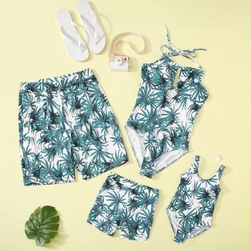 Family Matching Outfits Summer Swimsuit Mother And Daughter Clothes Father Son Pants Parent-Child Wear