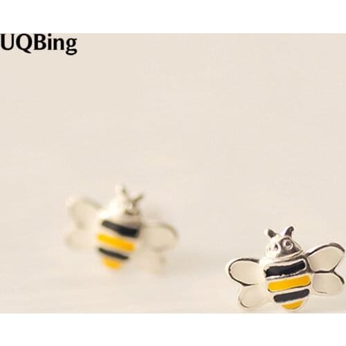 New Style Fashion 925 Silver Stud Earrings Bees Stud Earrings Jewelry Pendientes Brincos Fashion Jewelry Drop Shipping