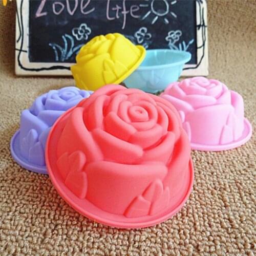 Silicone Cake mould 8CM Korea pudding cake muffin Cup rose jelly mould non stick colour random