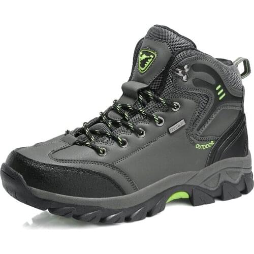 Outdoor hiker sneakers high shoes leather male ankle boots Mans footwear army boots Comfortable snowshoes non-slip big size 47