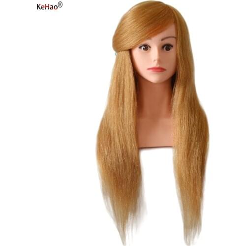 Mannequin Head With Shoulder 24inch 100% Natural Real Hair Training Head Can Paint Curl Twist to Make Hairstyle Doll head