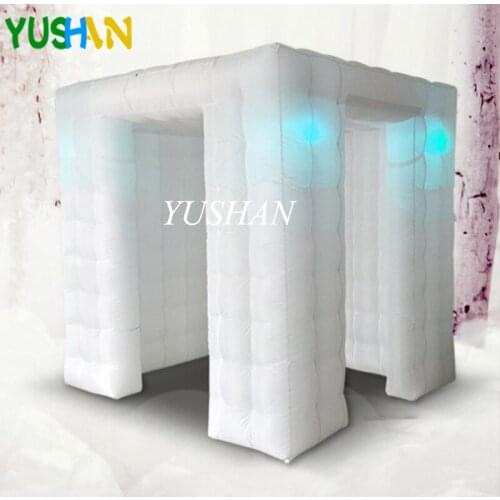 High quality Portable Photo booth lighting Inflatable photo booth cabin with 2 Entrances Party backdrop photo booth Hot Sales
