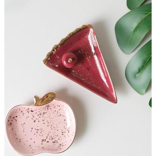 Jewelry Dish Cute Multi-purpose Ceramic Earrings Decorative Display Bowl for Indoor