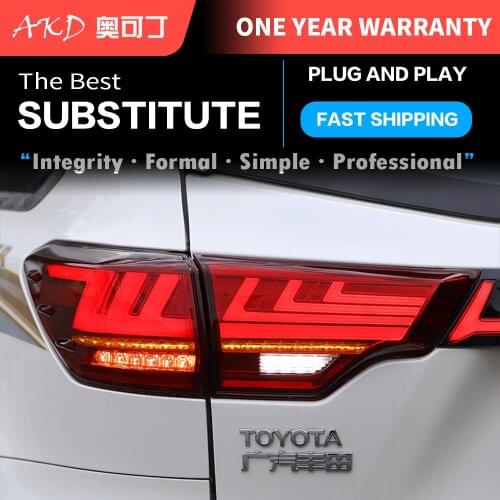 AKD tuning cars Tail lights For Toyota Highlander KLUGER 2015-2019 Taillights LED DRL Running lights Fog lights Rear parking
