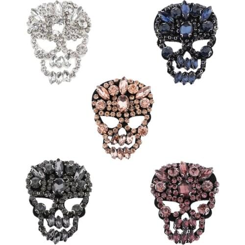 Iron On Sewing Skull Patch Badge Diamante Applique Clothing Purse Hat Craft
