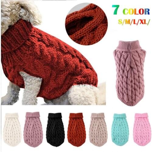 Winter Dog Clothes Puppy Knitting Warm Wool Outfit Pet Clothing For Small Medium Chihuahua Dogs Teddy French Bulldog Clothes