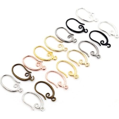 10pcs ( 5pair) 19x11mm High Quality Classic 8 Colors Plated Brass French Earring Hooks Wire Settings Base Settings Whole Sale