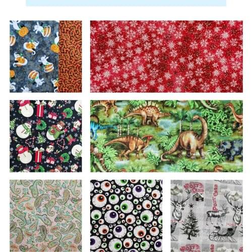 100x25cm Multi Charming Designs For Selection Flower Snowflakes Christmas Deer Eyes Cotton Fabric DIY Patchwork tilda tecido