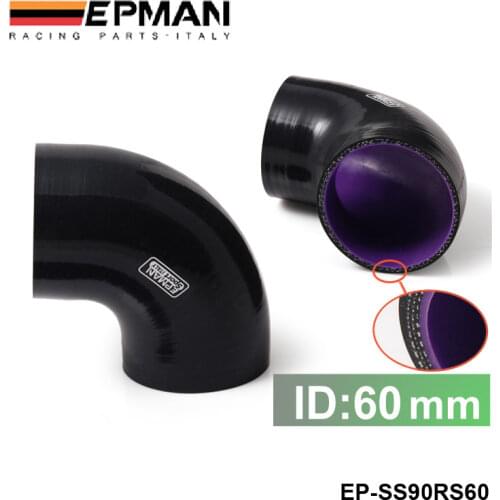 2.38" 60mm 90 Degree Elbow Coupler Silicone Hose Coolant For Ford FOCUS 1.8/2.0/ For DURATEC/ For MAZDA MZR EP-SS90RS60