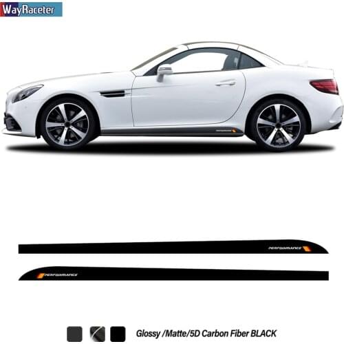 2 Pcs Racing Sport Car Door Side Skirt Stripes Sticker Vinyl Decal For Mercedes Benz SLC Class AMG SLC200 Accessores