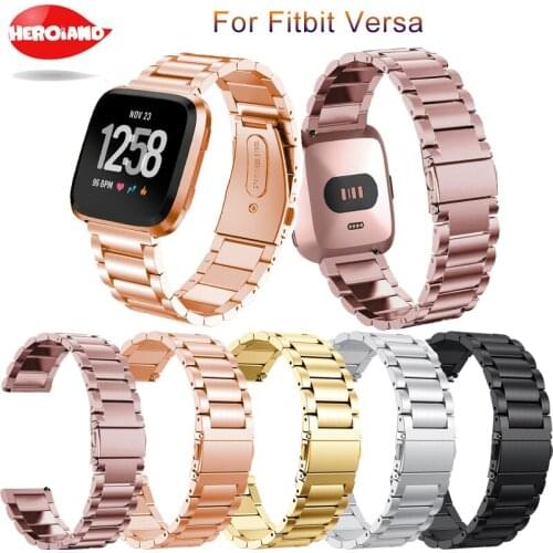 2018 Metal Strap For Fitbit Versa band strap Screwless Stainless Steel Bracelet For Fitbit Versa Wristbands Replace Accessories