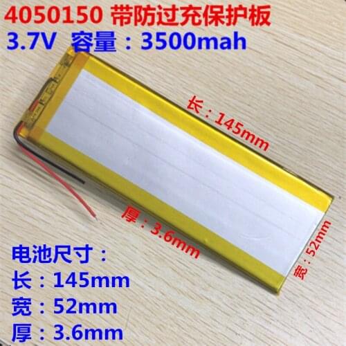 3500 Ma 3.7V polymer lithium battery 4050150 lithium ion universal charging battery 4050145