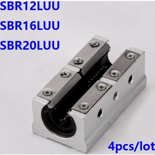 4pcs/lot SBR12LUU SBR16LUU SBR20LUU Open Type Linear Ball Motion Bearing Blocks for linear guide/rail for CNC parts