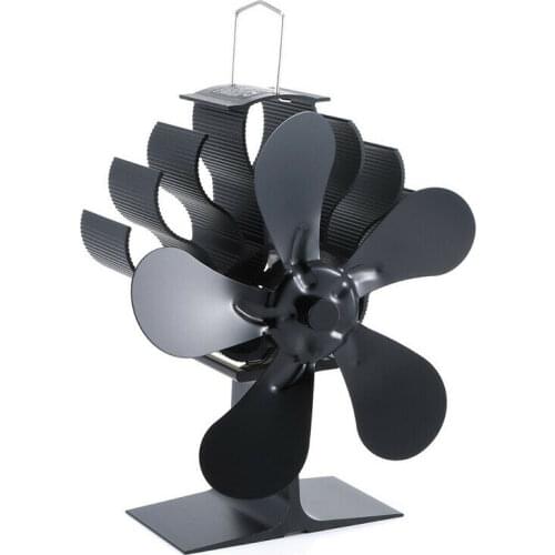 5 Blades Wood Burner Stove Fireplace Fan Improved Silent Motors Heat Powered Eco Stove Fan for Gas/Pellet/Wood/Log Stoves