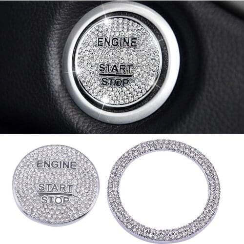 Angelguoguo Car styling For Mercedes Benz C Class W205 GLC Class Car engine start stop Ignition button knob cover trim sticker