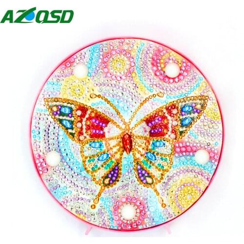 AZQSD New 2019 Butterfly Animal DIY Crystal Special Shaped Drill 5D Diamond Painting Cross Stitch Kit Round Rhinestone LED Gift